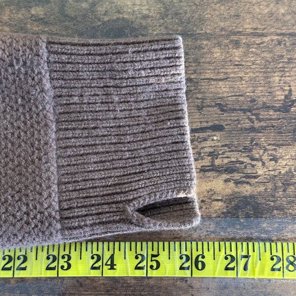 Uniqlo J Jil Sander 100 Wool Cable Chunky Knit Sweater XL Brown Mock Neck EUC - Picture 8 of 11